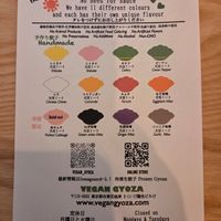 Menu at Vegan Gyoza Yu Cafe in Tokyo