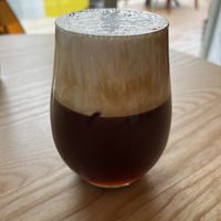 Cream coffee  at Vegan Gyoza Yu Cafe in Tokyo