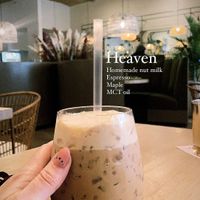 Iced latte with MCT oil at The Well in Austin