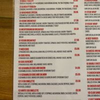 Breakfast menu at The Warehouse Cafe in Liverpool