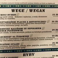 Menu  at Knajpa Artystyczna in Kazimierz Dolny
