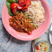 Goulash with tempeh at Parkowa in Radom