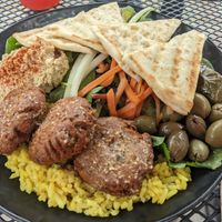 Falafel platter. at Spires Market in Rincon