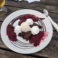 Vegan brownie and icecream at The Benllech in Benllech