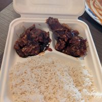 General Tso with mock chicken - this is how much was left after I ate a plate at Hung Paradise in Oranjestad