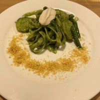 Christmas dinner: gluten-free pasta with pesto  at Saishoku Ryouri F - Vegan Restaurant F in Kyoto