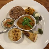 Beef stroganoff with six sides  at Saishoku Ryouri F - Vegan Restaurant F in Kyoto