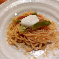 Pasta - spelt flour spaghetti at Saishoku Ryouri F - Vegan Restaurant F in Kyoto