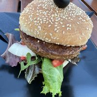 Vegan burger  at Iguana Cafe in Albufeira