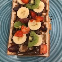 waffle with vegan nutella at Serce na Widelcu in Krakow