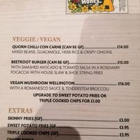 Menu at Sgwd Gwladys in Neath