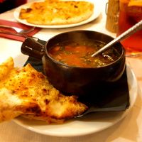 Homemade Italian mixed bean soup with freshly made Italian bread. at Trattoria in Bowness-on-windermere