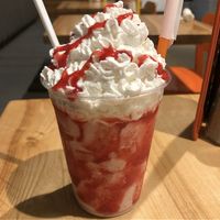 Vegan strawberry shake at Big Orange in Rogers
