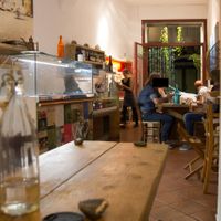 inside the restaurant at La Cucina Dei Colori in Catania