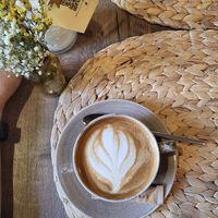 Almond flat white at Noranta Tres in Escaldes-engordany