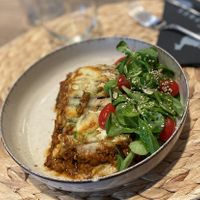 Dairy cheese on my “vegan” lasagna   at Noranta Tres in Escaldes-engordany