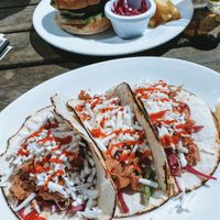 Jackfruit tacos & vegan burger 🍔  at Blue Bar in Porthtowan