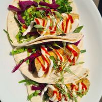 Vegan tofu tacos at Blue Bar in Porthtowan