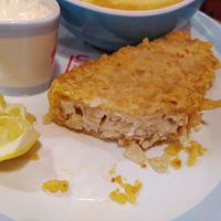 Inside of vegan fish at Golden Union in London