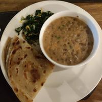 Bean stew, mushroom and greens at Fifi's in Arusha