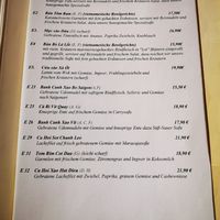 Menu in German at Tradition aus Vietnam in Aachen