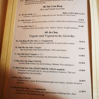 Menu in German at Tradition aus Vietnam in Aachen