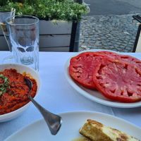 Ajvar, fresh tomatoes at Donji Grad in Belgrade