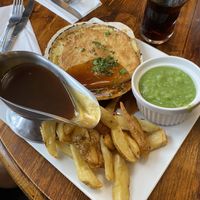 Vegan cheese and onion pie  at Red Lion Inn in Redbourne