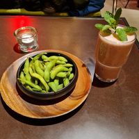 Edamame + Rose Lady (?) smoothy at Bodhicitta Vegan Bowl in Berlin