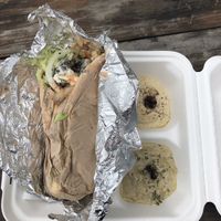 Falafel w hummus & baba ganoush  at Cafe Agora in Eugene