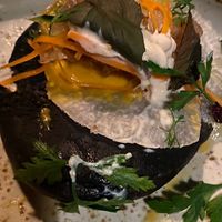 The charcoal bao bun.  at UME in Playa Del Carmen