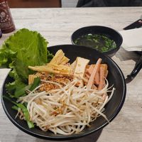 Yellow noodle dish at PhoLicious in Bloomingdale