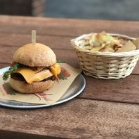 Delicious burger and chips! So juicy, flavourful and filling 🤤 at Fred said in Marrickville