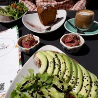 Avocado toast (generous portion!), Coffee, Carrot Cake at Art Food Corner in Funchal