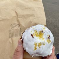 Lemon donut at Shore. Coffee by the Coast in Felixstowe