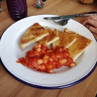 Kids beans on toast at The Cook in The Nook in Cosby