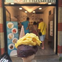 Mango and dark choc at Gelato al Naturale in San Marino City