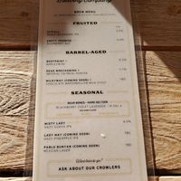 Bar menu at Bear King Brewing Company in Marble Falls