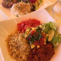 Mexican bowl & asian dish at Loving Hut in Menton