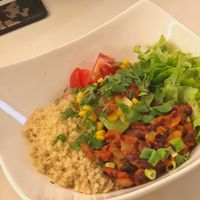 Quinoa and red beans  at Loving Hut in Menton