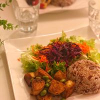 Lemongrass tofu  at Loving Hut in Menton