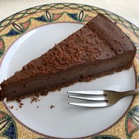Vegan chocolate cheesecake  at Loving Hut in Menton