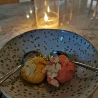 Vegan sorbet at The Finch in Santorini
