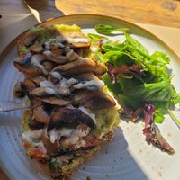 Vegan toast at The Finch in Santorini