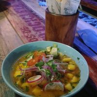 Vegan ceviche at Arabigos Coffee House in La Fortuna