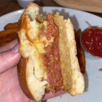 inside of burger, i ordered with no salad  at Cuan Mor in Oban