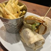 Sad wrap and sad fries  at Cuan Mor in Oban