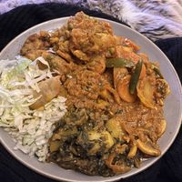 Mountain of food with a selection of everything  at Saffron in Bridlington