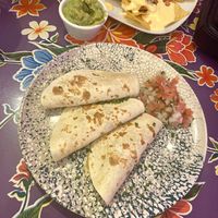 Vegan mushroom quesadilla  at La Rosa Negra in Madrid