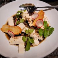 Tofu with diffrent types of mushroom at Avista Restaurant in Funchal